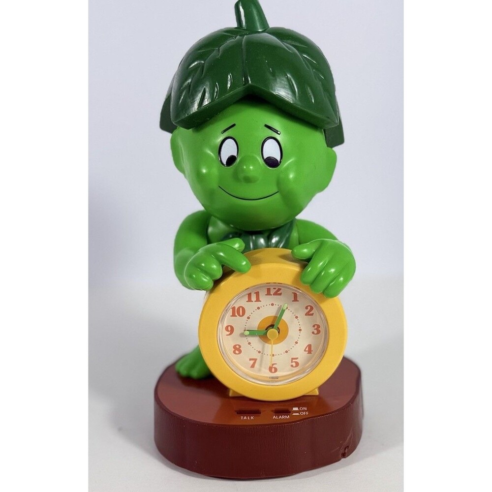Little Sprout Talking Alarm Clock 1985 Little Green Giant PILSBURY Working